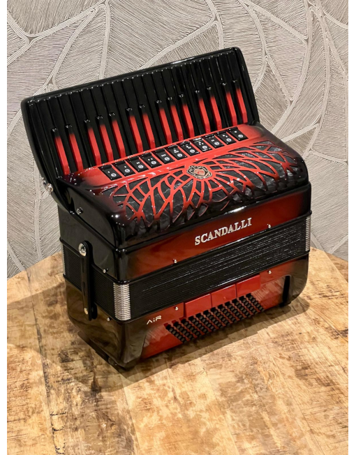 Scandalli Air Junior Musette B&R - 1 Scandalli Air Junior Musette Red and Black - LMMM