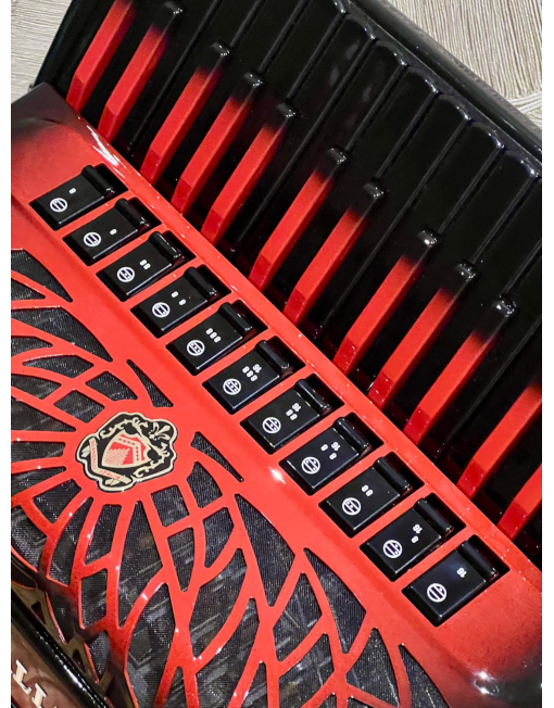 Scandalli Air Junior Musette B&R - 3 Scandalli Air Junior Musette Red and Black - LMMM